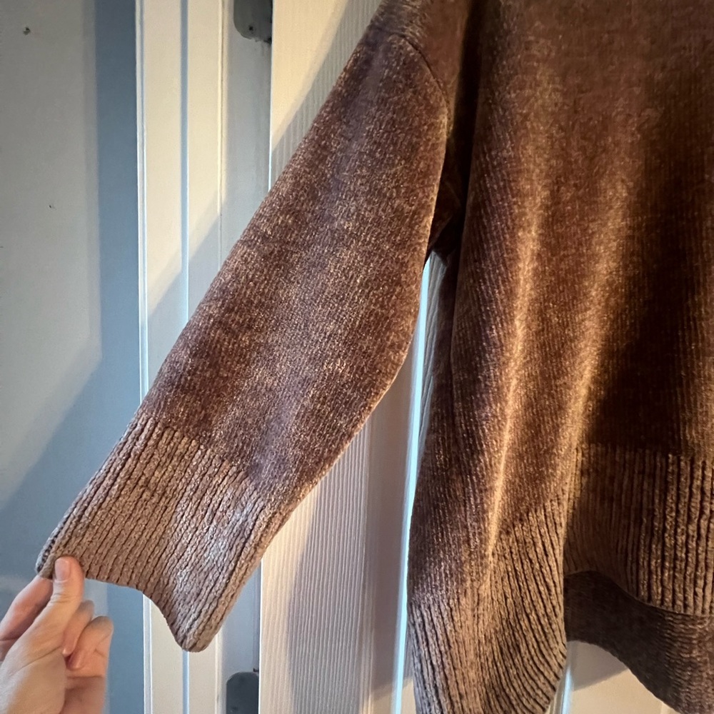 Zara Brown Soft Chenille Knit Sweater size medium - Picture 2 of 5